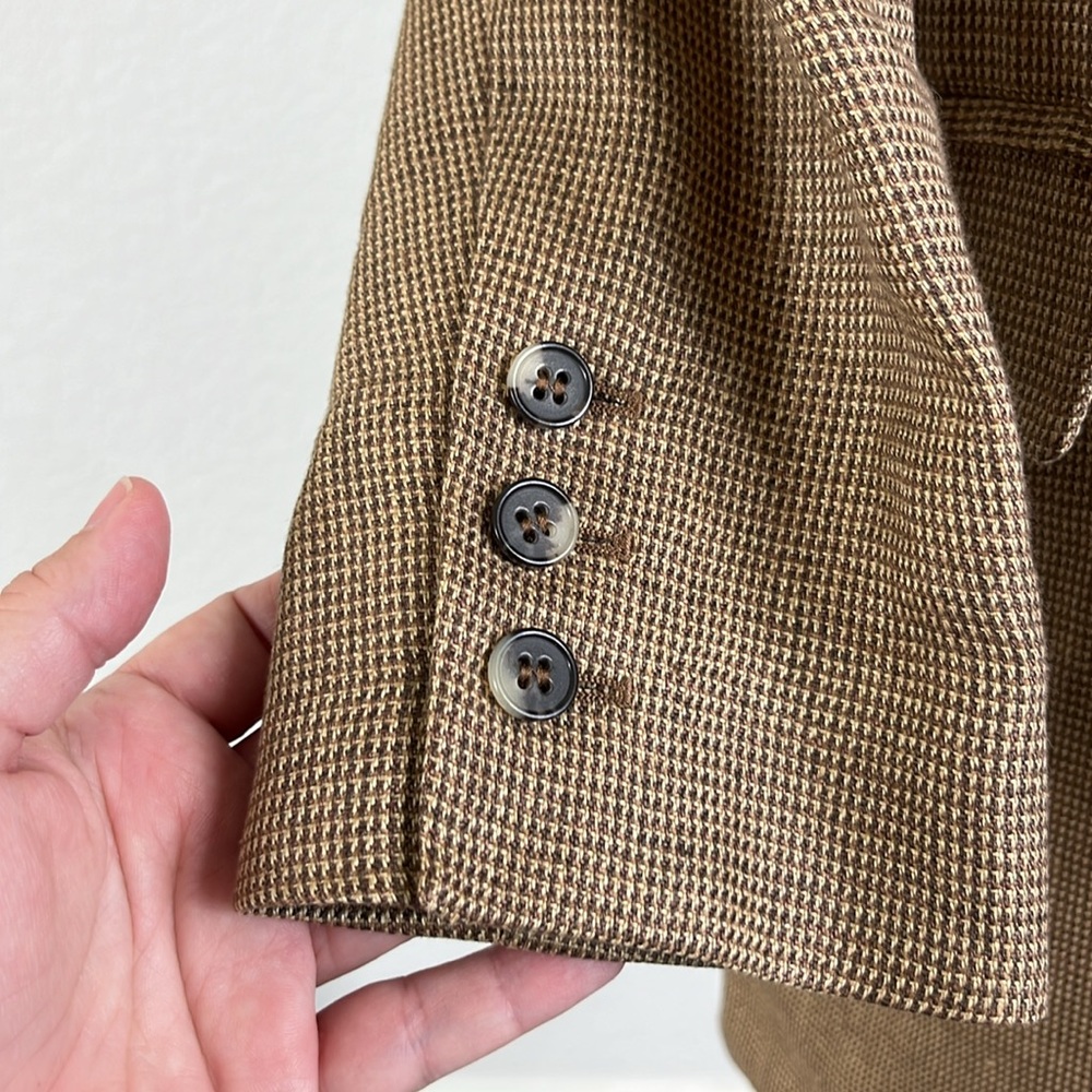 A.P.C. Car Tweed Hounstooh Classic Brown Blazer Caot Jacket - Picture 4 of 9